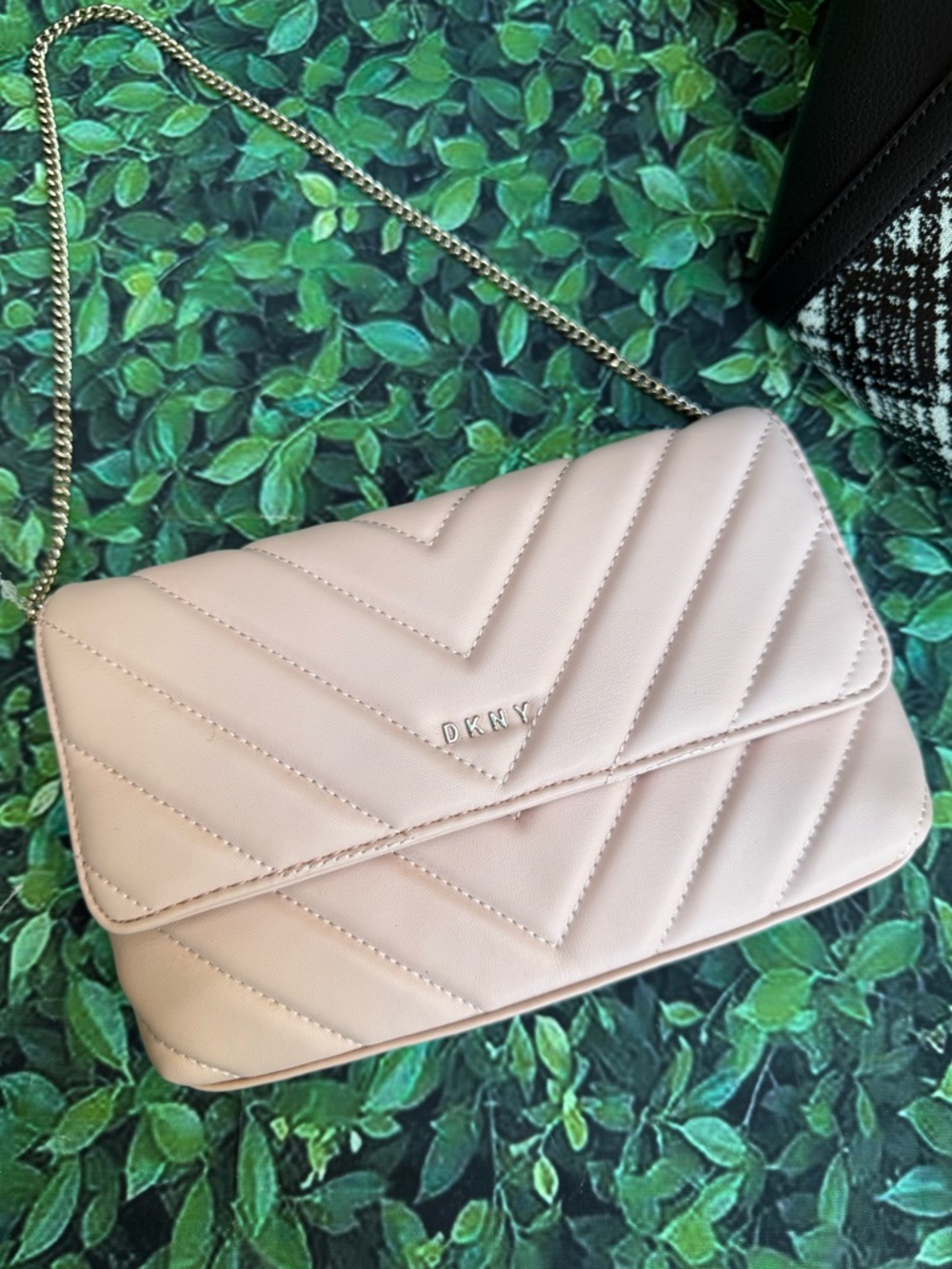 DKNY Blush Quilted Chain Crossbody Bag